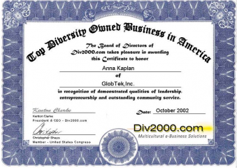GlobTek, Inc. “Top 50 Empresa Própria Diversificada em Nova Jersey” e “Top 100 Empresa Própria Diversificada nos EUA”